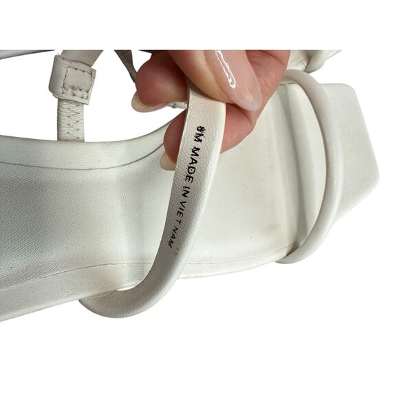 Everlane The Double Strap Heel Women 8 White Leather Block Heel Minimalist - Picture 7 of 9